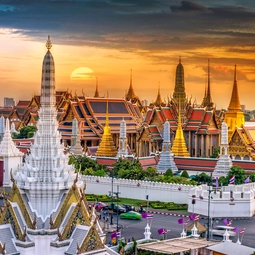 Arial View of Grand Palace and Wat Phra Kaew